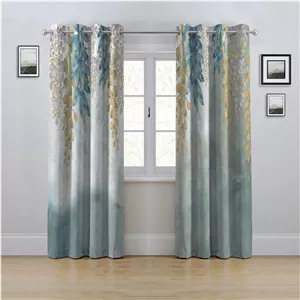 پرده مدل پانچی طرح آویز برگ سایز 280x145 سانتی متر