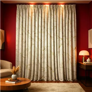 پرده تیکو دکو مدل دوخت ساده مخمل هازان طلاکوب سوپر گلد  سایز 280 × 300 سانتی‌متر