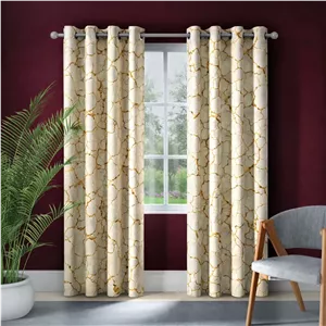 پرده پانچ تیکو دکو مدل مخمل هازان طلاکوب سوپر گلد سایز 280 × 140 سانتی‌متر مجموعه‌ 2 عددی