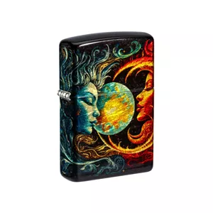 فندک بنزینی زیپو مدل 46563 48458 SPIRITUAL SUN AND MOON طرح ماه و خورشید