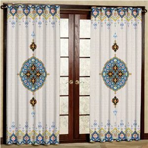پرده طرح ترنج مدل مخمل پانچی کد 4197 W سایز 140x200 سانتی متر