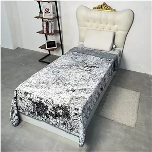 پتوضخیم ابریشمی 1 نفره دورو برند بونیتو سیلور کد 2 (سنگی /طوسی)