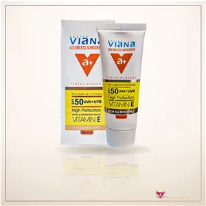 کرم ضد آفتاب بی رنگ ویانا SPF50 مدل 0 مناسب انواع پوست حجم 50 میلی لیتر