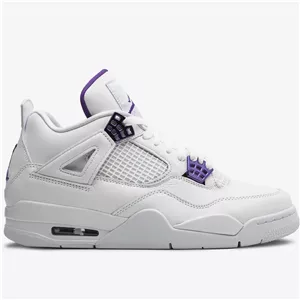 کتونی نایک ایر جردن ۴ متالیک سفید بنفش Nike Air Jordan 4 Metallic White And Purple