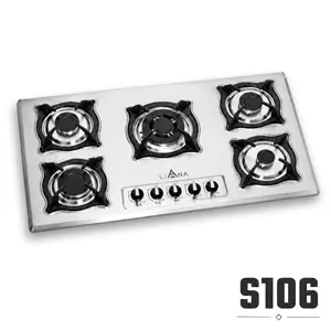 اجاق گاز رومیزی استیل 5 شعله مدل S106 لیانا