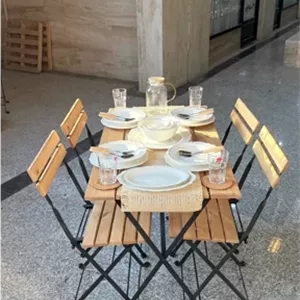 میز و صندلی تاشو ایکیا پایه تسمه ای مقاوم 4 نفره مبلمان آپادانا مدل 614710