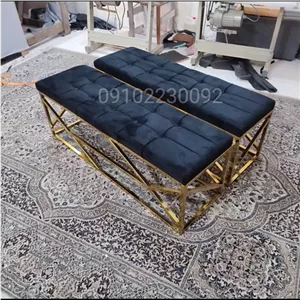 پاف صندلی نیمکت فلزی مستطیل 140- مبلمان آپادانا مدل 615223