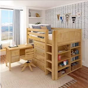 تخت خواب یک طبقه دار مدل لباس کتابخانه دار همراه با میز تحریربدون صندلی BL0015 مبلمان آپادانا apadana مدل 620762