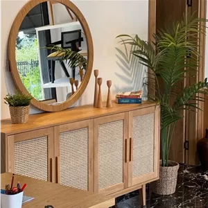 کنسول چوبی حصیری کلاسیک روکش چوب بلوط مبلمان آپادانا apadana مدل 620855