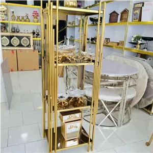 استند بوفه قفس تزئینی فلزی چهار طبقه پیانو مربع مبلمان آپادانا apadana مدل 621230