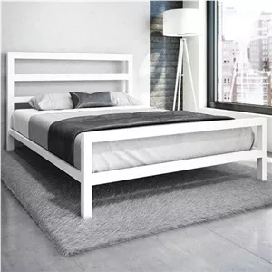 تخت خواب یک و دو نفره چوب و فلز طرح جانا با ارسال از کرج و مبلمان آپادانا مدل 603183
