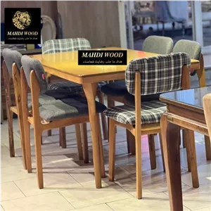 میز ناهار خوری چهار نفره مدل پرومکس تمام راش گرجستانی MAHDIWOOD مبلمان آپادانا مدل 607396