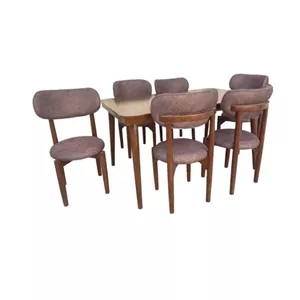 میز و صندلی ناهارخوری 6 نفره مدل promax06lux مبلمان آپادانا مدل 607624