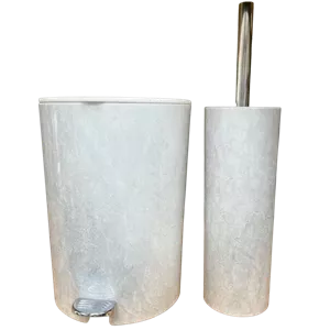 ست 2تکه سطل و فرچه طرح سنگ لیمون کد 2380
