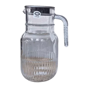 پارچ شیشه ای شیار دار 1 5 لیتری درب استیل لیمون
