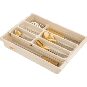 جا قاشقی 2 طبقه داخل کابینت شفاف لیمون