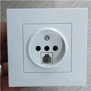 پریز تلفن توکار بکر سفید جنس درجه1