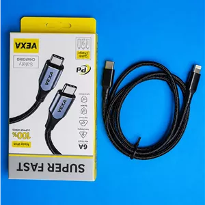 کابل شارژ و دیتا VEXA مدل Vd11 تایپ C به Lightning فست شارژ 6 آمپر 1 متری