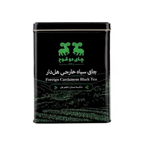 چای ممتاز شکسته‌ی با طعم هل دو قوچ هندوستان قوطی فلزی