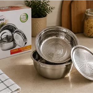 آبکش و لگن رنده دار یونیک سایز 30و 26