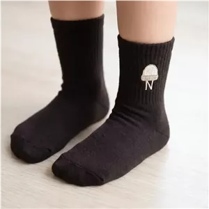 جوراب بچه گانه ساق بلند قهوه ای پنبه ای