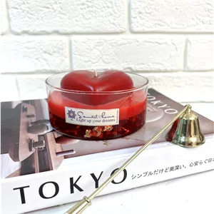 شمع معطر و دستساز ظرف قلب قرمز - خرید مستقیم از تولیدکننده