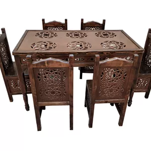 میز ناهارخوری سنتی و صندلی nasr6xn شش نفره
