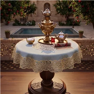 رومیزی مخمل شیک ، رومیزی پذیرایی طرح سنتی و لوکس