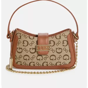 کیف دوشی زنانه گس مدل سابرینا قهوه‌ای | Guess Sabrina Shoulder Bag Brown