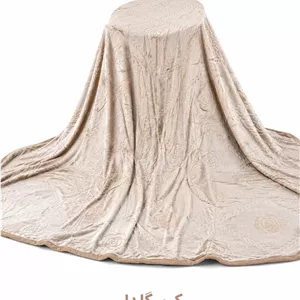 پتو مسافرتی دونفره تک رنگ گل برجسته