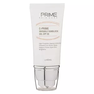 ژل ضدآفتاب بی رنگ پریم حاوی ویتامین سی SPF50 C-Prime حجم 40 میل، مناسب انواع پوست