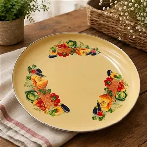 دیس 3پایه لبه استیل لعابی قطر 36 روسیه