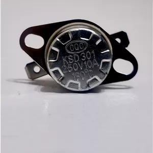 ترموستات سکه‌ای 130 درجه KSD301 250V 10A بسته 20 عددی (کلید حرارتی سکه‌ای)