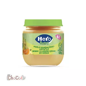 پوره میوه هیرو طعم موز، نارنگی و گلابی  6ماه | Hero baby