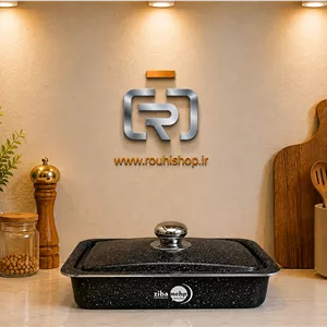 تابه فر درب دار بزرگ گرانیتی زیبامهر