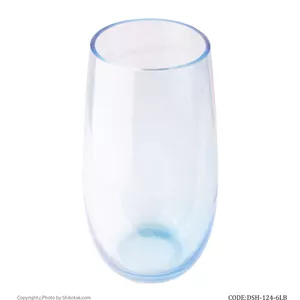 گلدان شیشه ای رومیزی پافیلی آبی رنگ