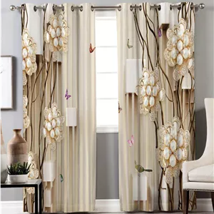 پرده پانچی دو تکه مدل گلستان