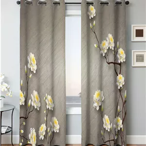 پرده پانچی دو تکه مدل درخت بهار