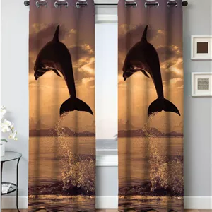 پرده پانچ دو تکه سالن پذیرایی مدل دلفین