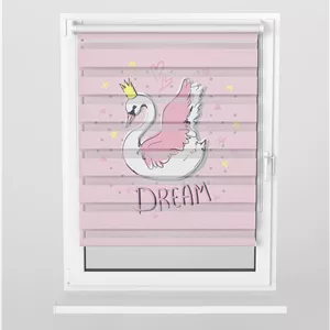 پرده زبرا دخترانه صورتی مدل DREAM3