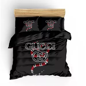 سرویس روتختی و ملحفه و لحاف مدل BLACK GUCCI 2