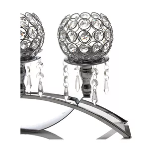 جاشمعی پایه دار سیلور 3 شعله هلالی