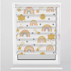 پرده زبرا اتاق دخترانه و پسرانه مدل Cute Rainbow
