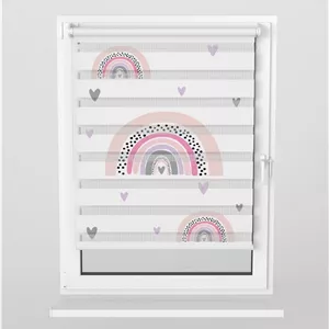 پرده زبرا دخترانه طرح رنگین کمان مدل Beautiful Rainbow
