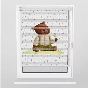 پرده زبرا اتاق کودک پسرانه طرح خرس مدل Smart Bear