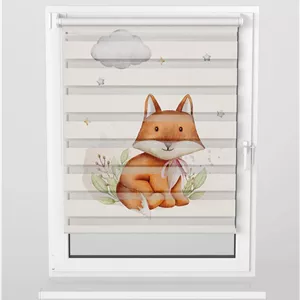 پرده زبرا اتاق کودک پسرانه طرح روباه مدل Smart Fox