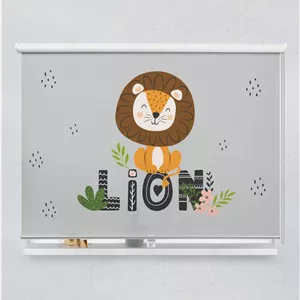 پرده شید اتاق کودک پسرانه طرح شیر مدل Lion