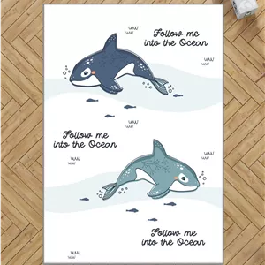 فرش اتاق پسرانه طرح دلفین مدل In the Ocean
