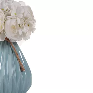 گلدان سرامیکی ریسمان دار آبی