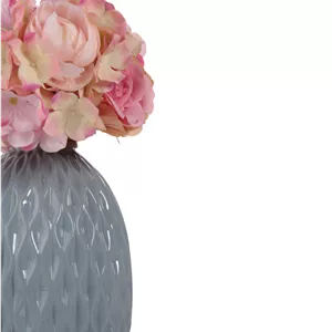 گلدان سرامیکی لبه کنفی آبی کبود